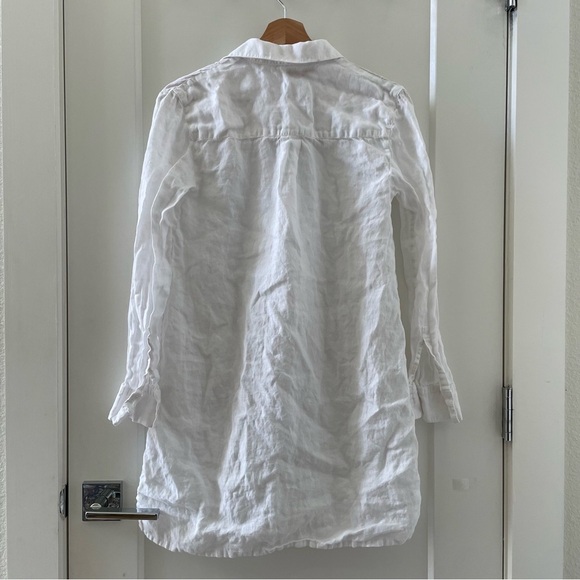 JAMES PERSE LIGHTWEIGHT LINEN SHIRT DRESS WHITE SIZE 0 - Picture 3 of 9